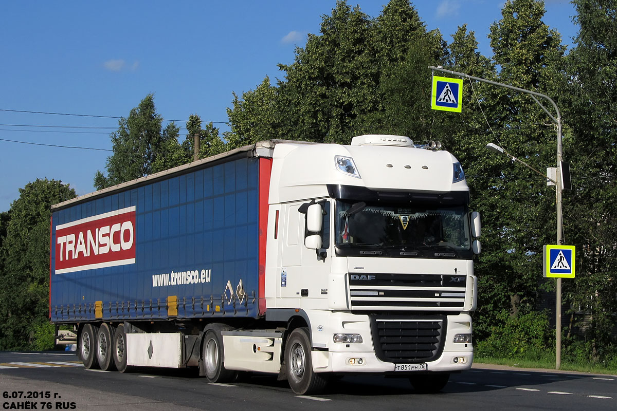 Ярославская область, № Т 851 МН 76 — DAF XF105 FT