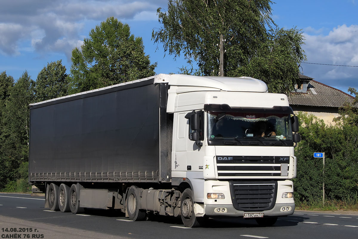 Московская область, № О 580 ВМ 50 — DAF XF105 FT