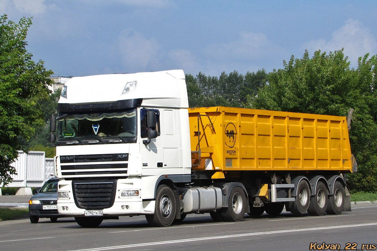 Алтайский край, № Х 792 ТК 22 — DAF XF105 FT