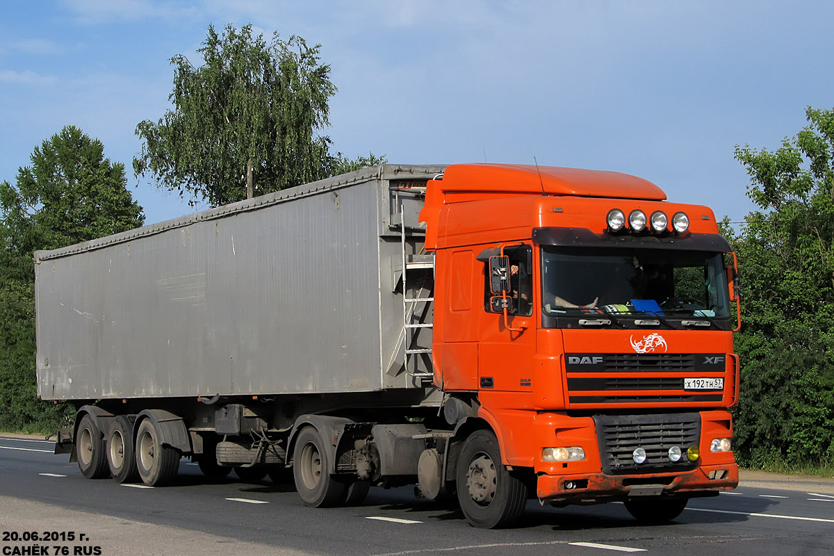 Орловская область, № Х 192 ТН 57 — DAF XF95 FTG