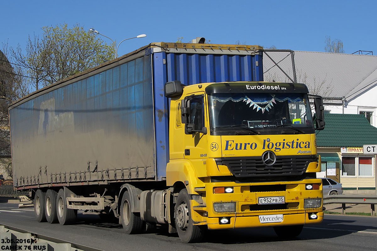 Вологодская область, № Е 952 РВ 35 — Mercedes-Benz Axor 1840