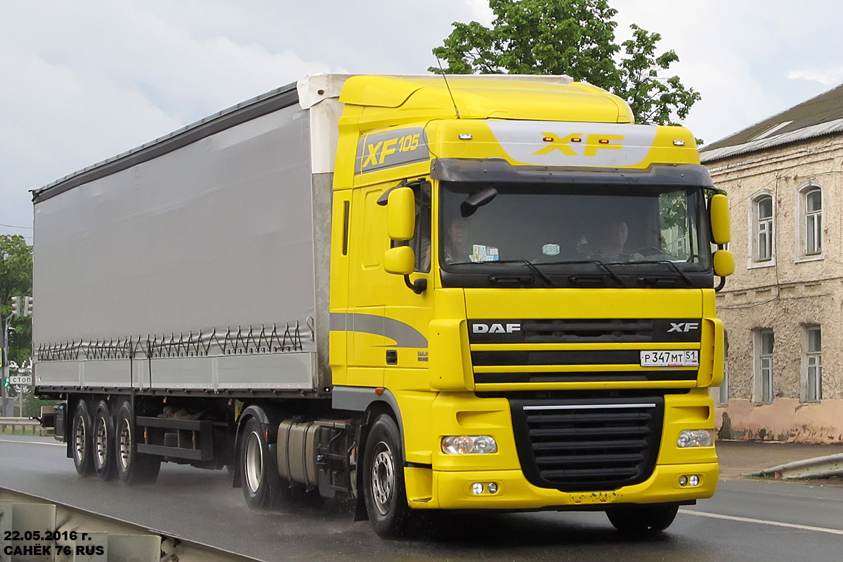 Мурманская область, № Р 347 МТ 51 — DAF XF105 FT