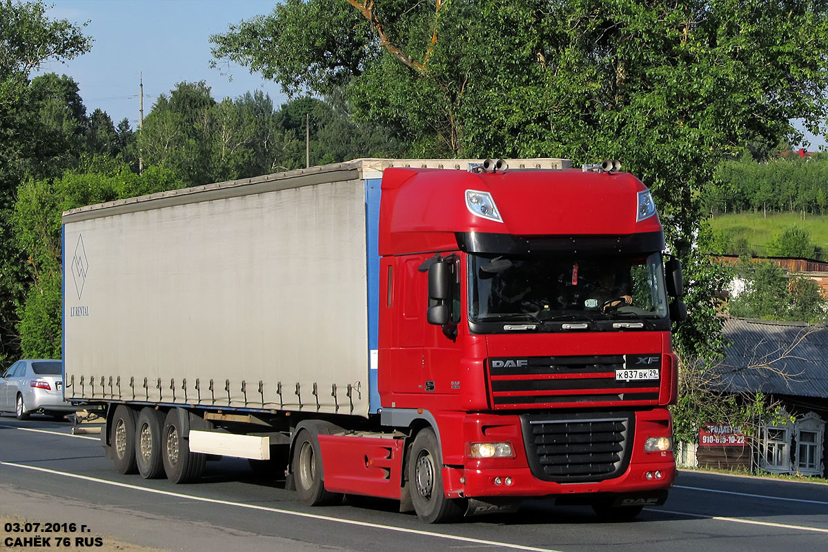 Архангельская область, № К 837 ВК 29 — DAF XF105 FT