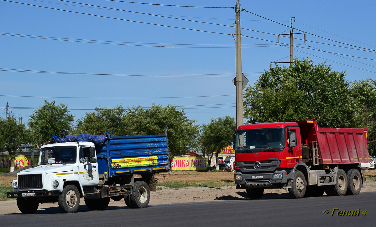 Волгоградская область, № В 557 ВВ 134 — ГАЗ-3309; Волгоградская область, № В 106 НО 134 — Mercedes-Benz Actros '09 3336 [Z9M]