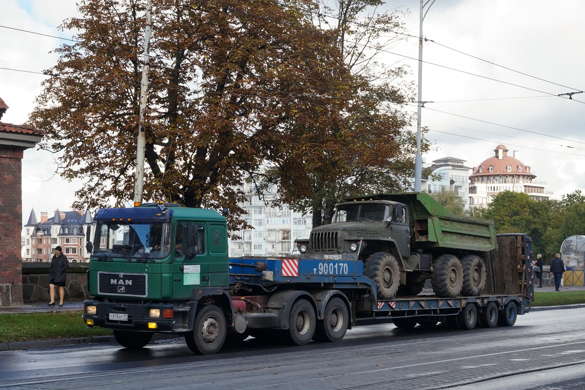 Калининградская область, № Р 878 АР 39 — MAN F90 26.xxx (общая); Калининградская область, № Р 351 КН 39 — Урал-375 (общая модель)