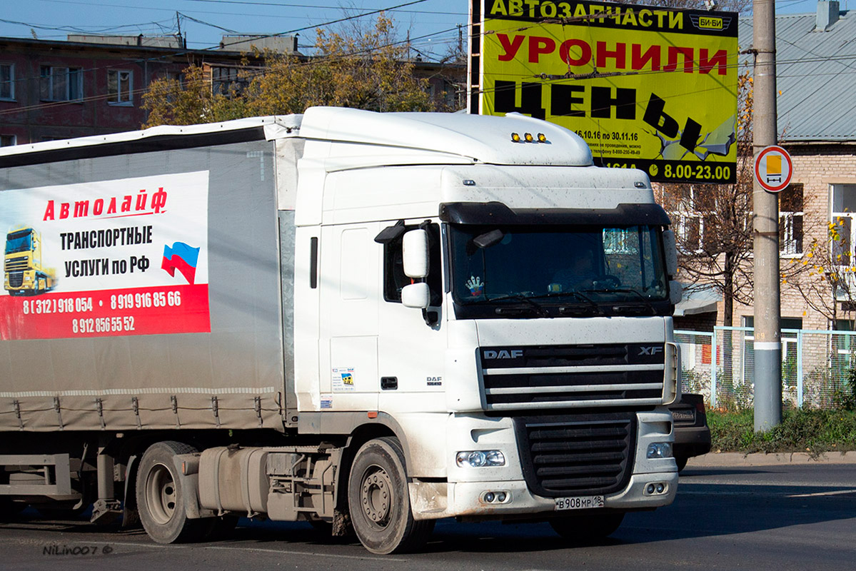 Удмуртия, № В 908 МР 18 — DAF XF105 FT