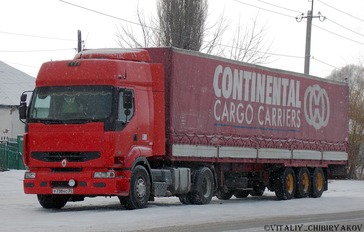 Волгоградская область, № Р 738 КС 34 — Renault Premium ('1996)