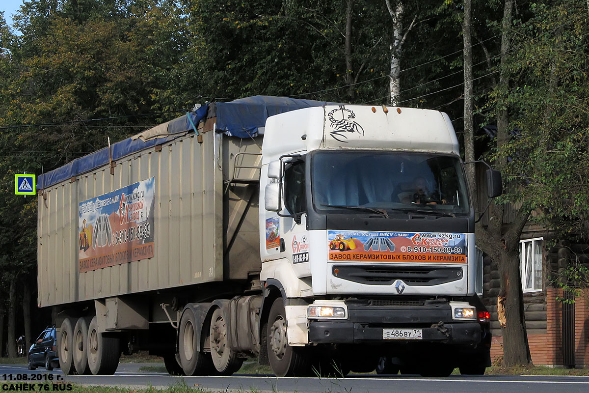 Тульская область, № Е 486 ВУ 71 — Renault Premium ('1996)