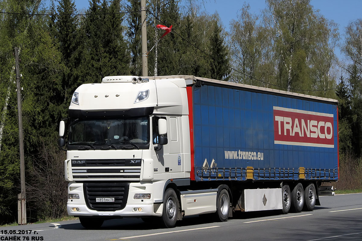 Ярославская область, № Т 851 МН 76 — DAF XF105 FT