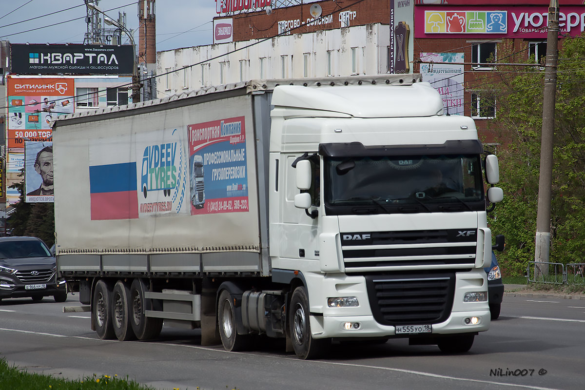 Удмуртия, № Н 555 УО 18 — DAF XF105 FT