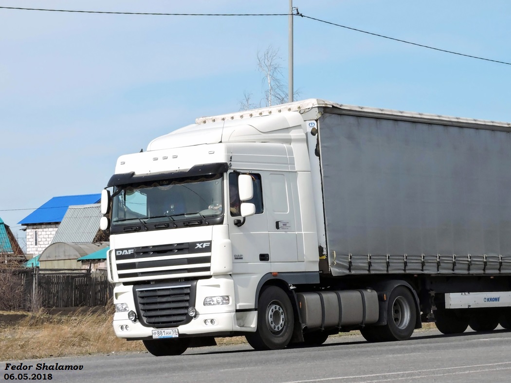 Пензенская область, № Р 881 НН 58 — DAF XF105 FT