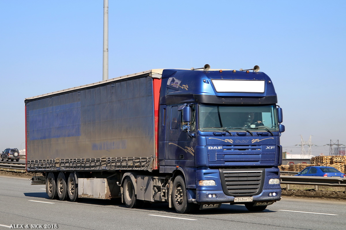 Челябинская область, № К 343 НН 174 — DAF XF105 FT