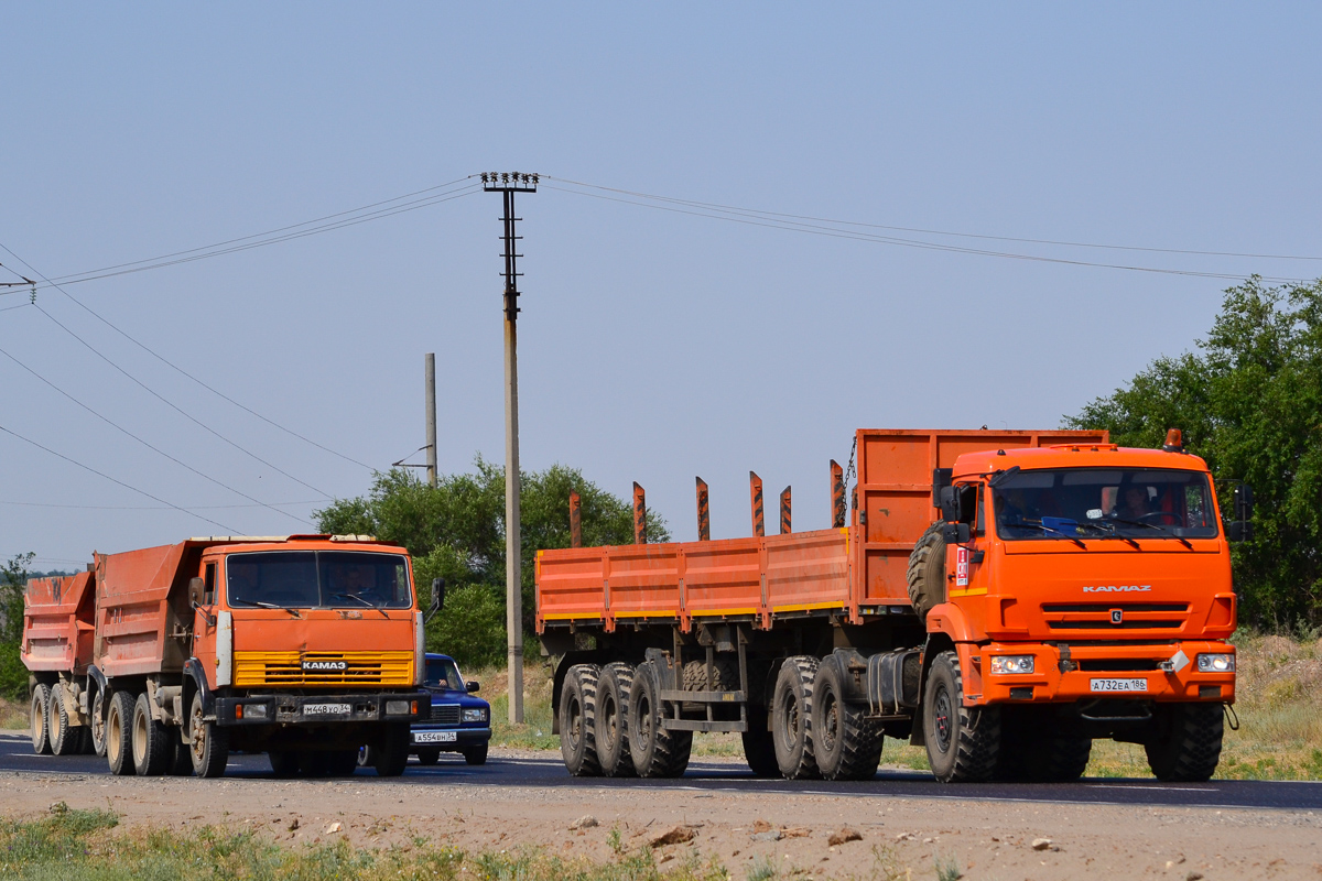 Волгоградская область, № М 448 УО 34 — КамАЗ-55111 [551110]; Волгоградская область, № А 732 ЕА 186 — КамАЗ-43118 (общая модель)