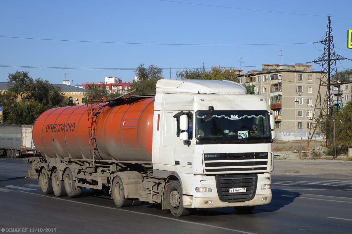 Владимирская область, № А 976 РТ 33 — DAF XF105 FT