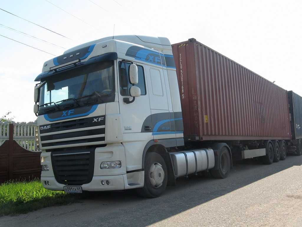 Тверская область, № А 091 СК 69 — DAF XF105 FT