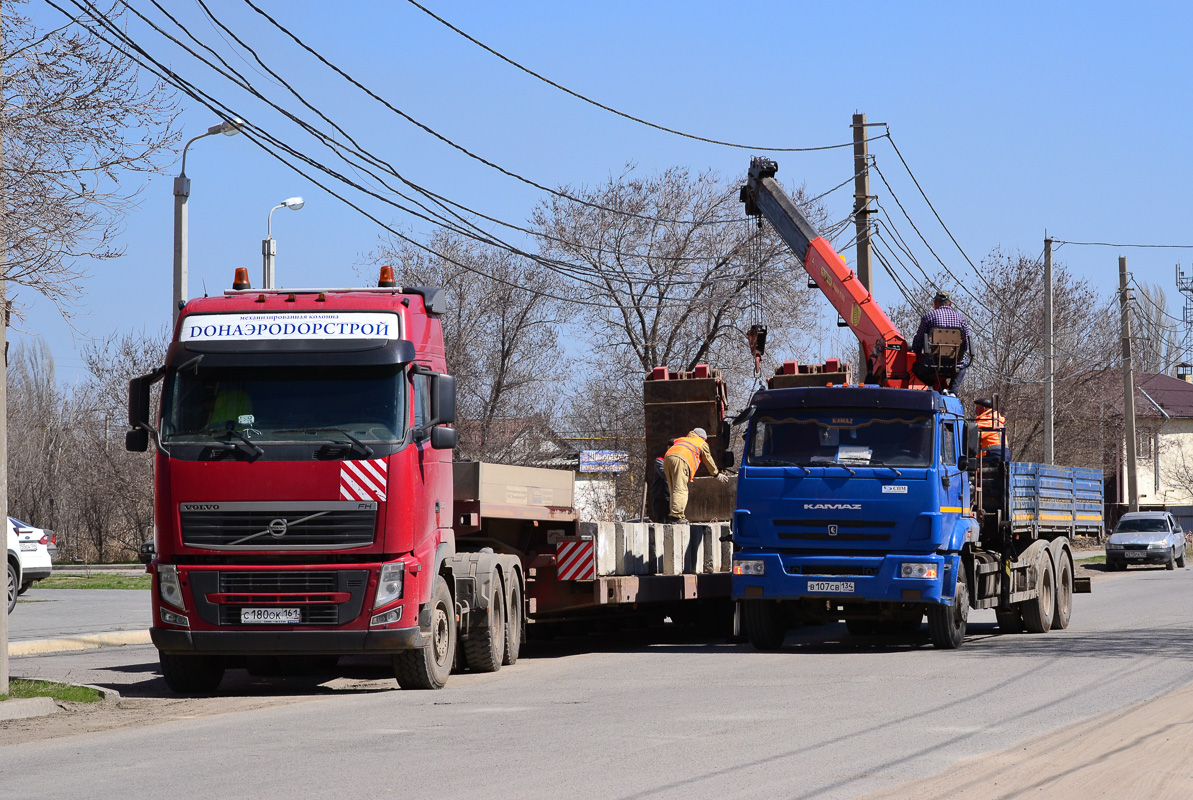 Волгоградская область, № С 180 ОК 161 — Volvo ('2008) FH.520 [X9P]; Волгоградская область, № В 107 СВ 134 — КамАЗ-65117-L4