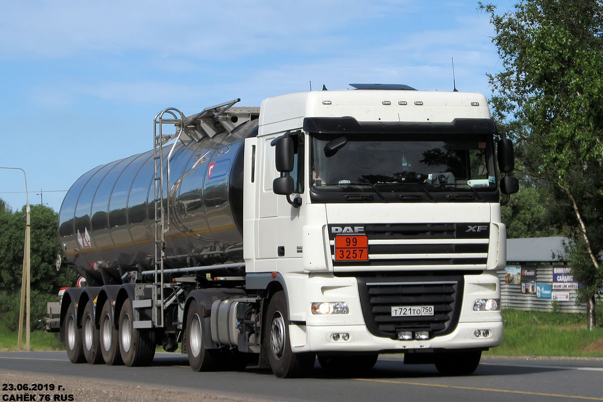 Московская область, № Т 721 ТО 750 — DAF XF105 FT