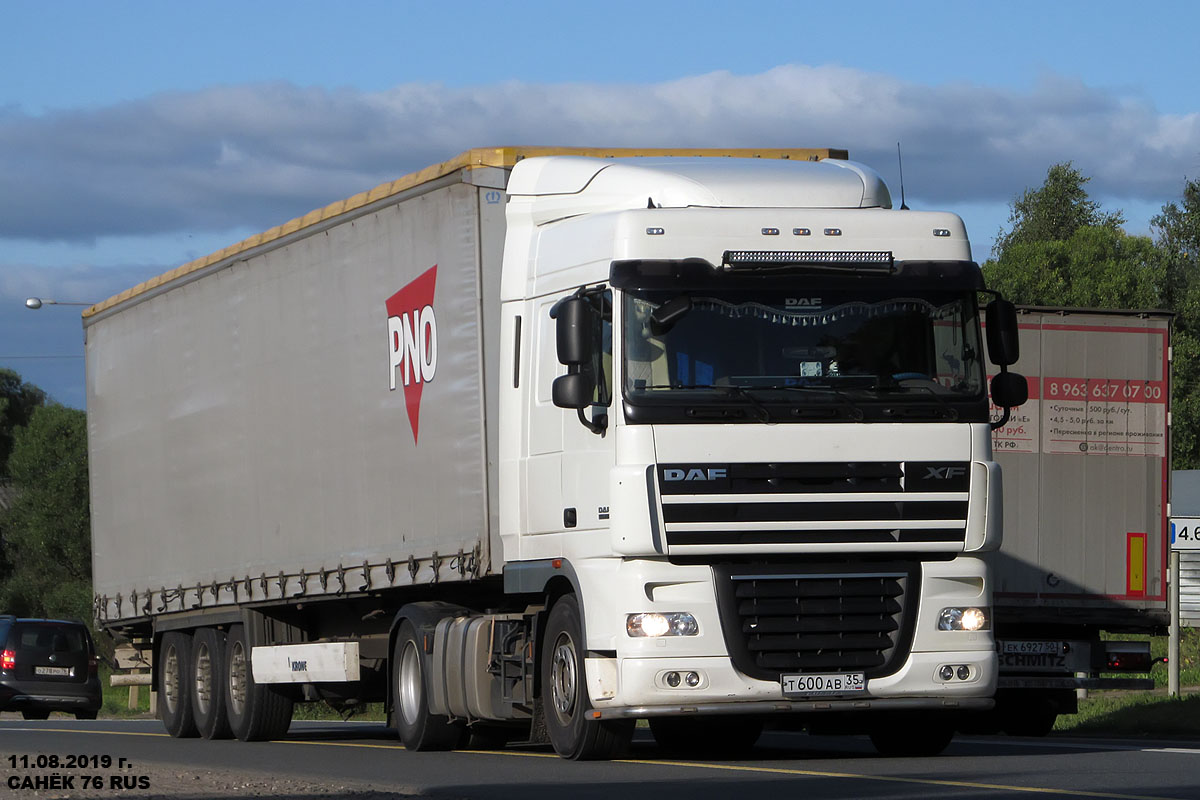 Вологодская область, № Т 600 АВ 35 — DAF XF105 FT