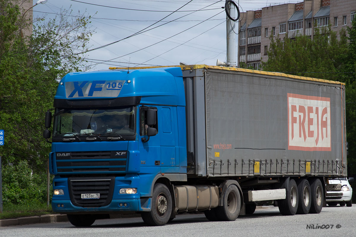 Удмуртия, № Е 123 ВС 18 — DAF XF105 FT