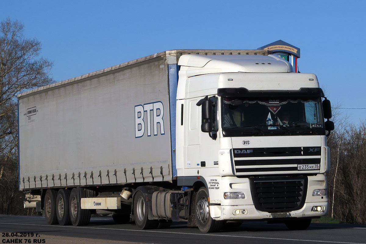 Вологодская область, № Е 235 НХ 35 — DAF XF105 FT