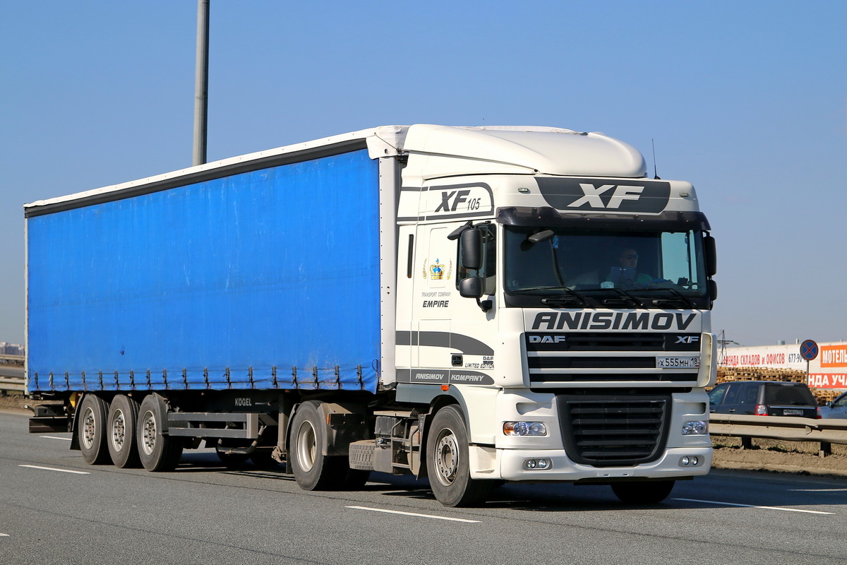 Удмуртия, № Х 555 МН 18 — DAF XF105 FT