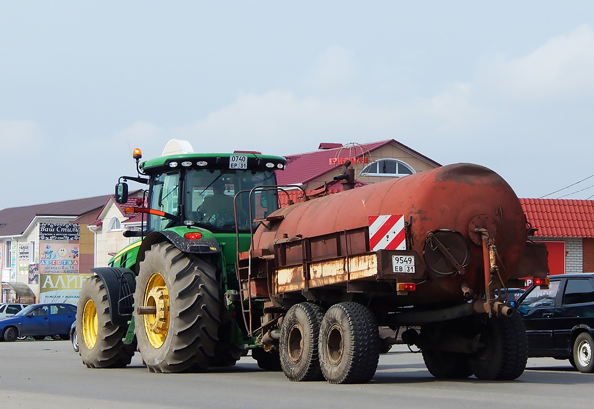 Белгородская область, № 0740 ЕР 31 — John Deere 8R (общая модель); Прицепы сельскохозяйственные — Машины для внесения жидких удобрений