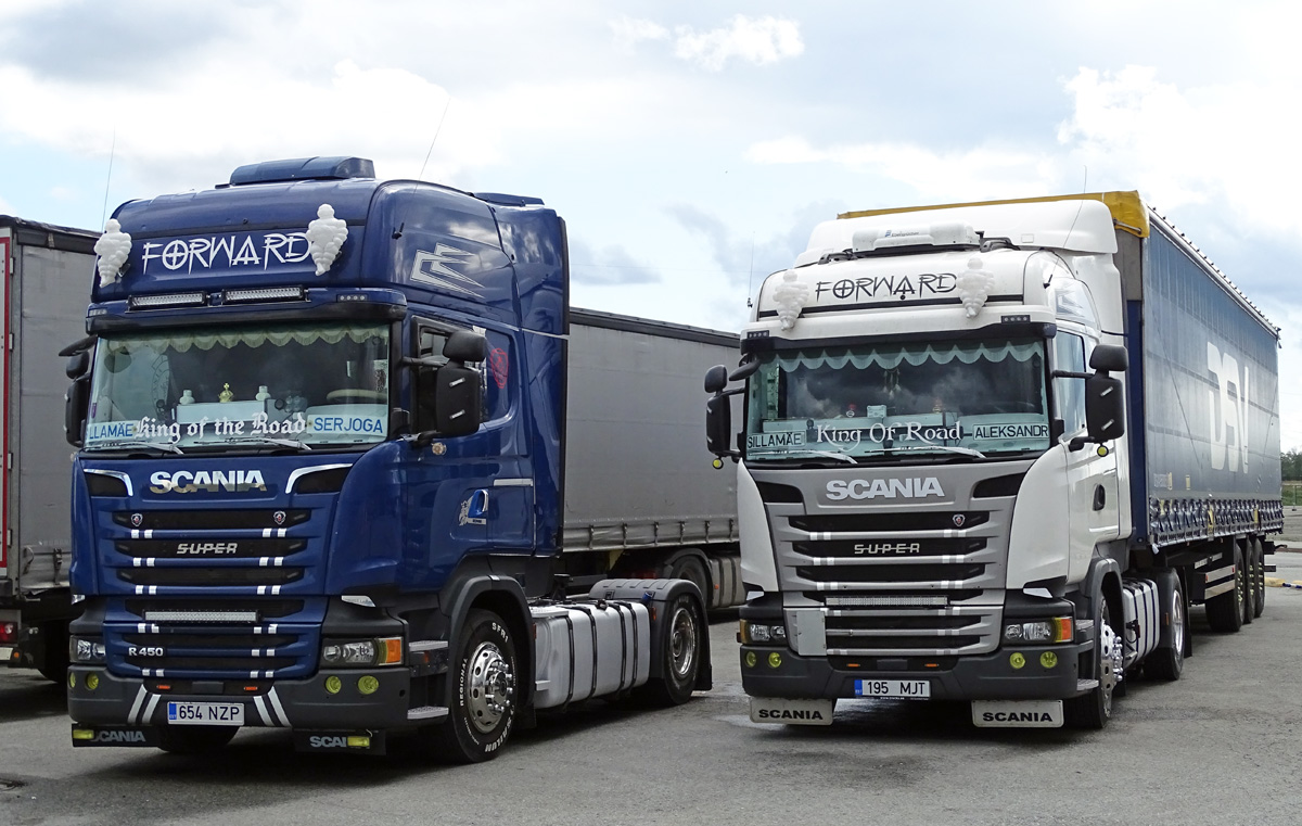 Эстония, № 654 NZP — Scania ('2013) R450; Эстония, № 195 MJT — Scania ('2013) R450