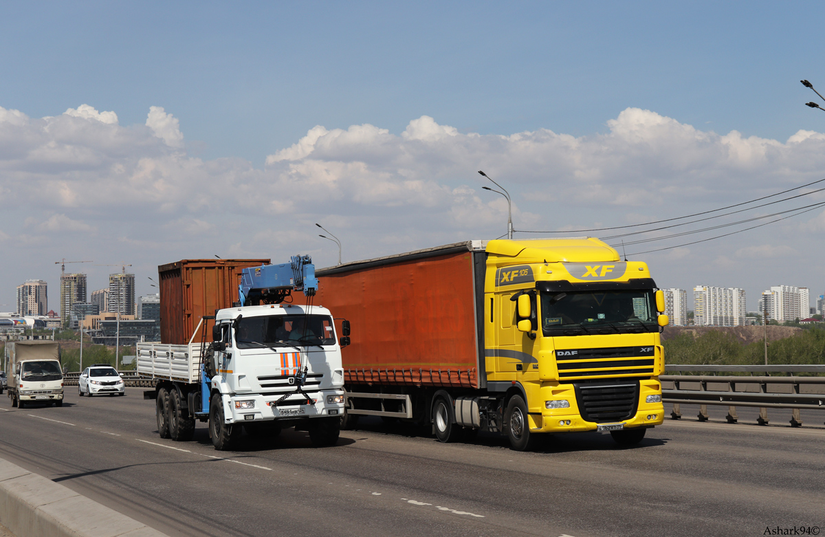 Красноярский край, № В 491 НВ 124 — КамАЗ-43118-46; Хакасия, № В 162 КТ 19 — DAF XF105 FT