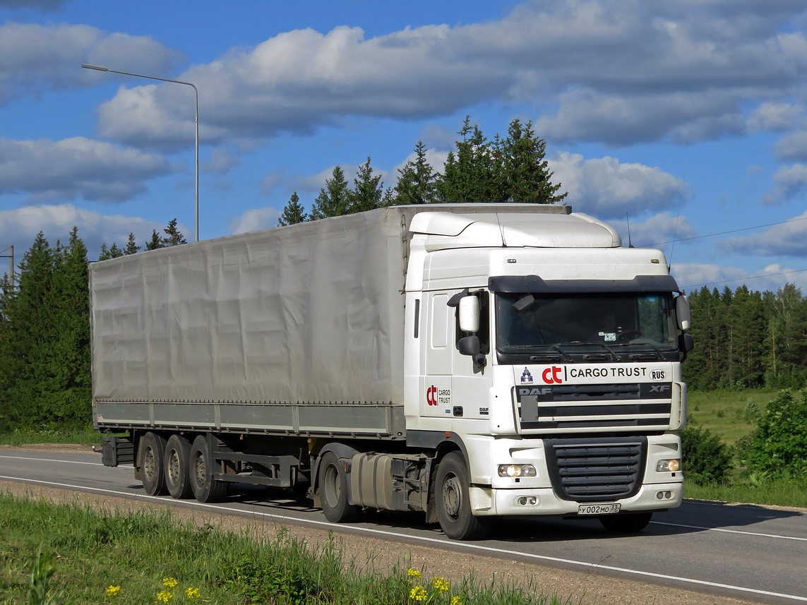 Владимирская область, № У 002 МО 33 — DAF XF105 FT