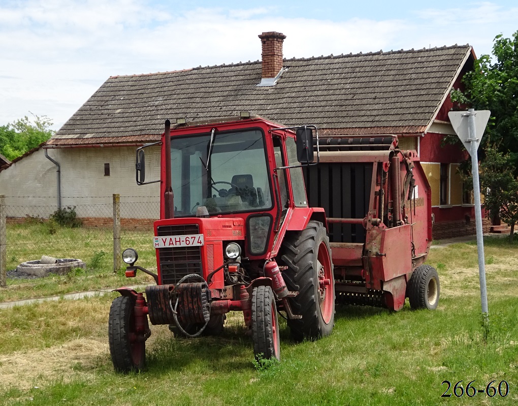 Венгрия, № YAH-674 — МТЗ-550; Прицепы сельскохозяйственные — Пресс-подборщики (общая)