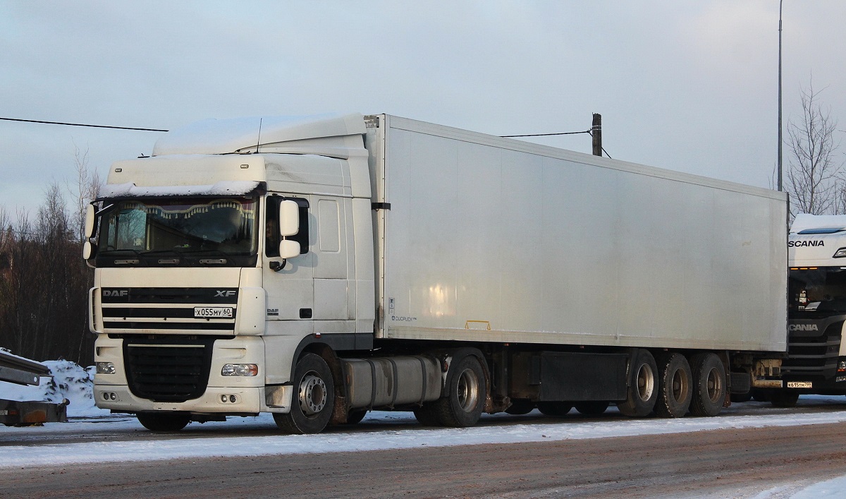 Псковская область, № Х 055 МУ 60 — DAF XF105 FT