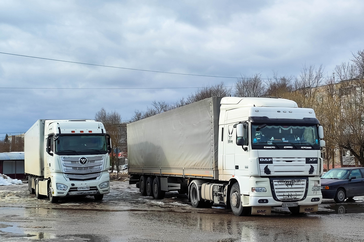 Ленинградская область, № К 378 АК 147 — Foton Auman EST / EST-A (H5) BJ4189; Москва, № В 618 ВК 799 — DAF XF105 FT