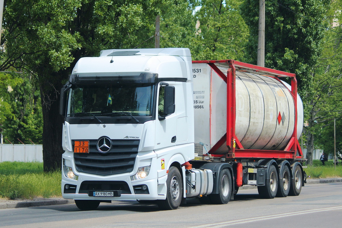 Харьковская область, № AX 9180 MB — Mercedes-Benz Actros ('2018) 1851