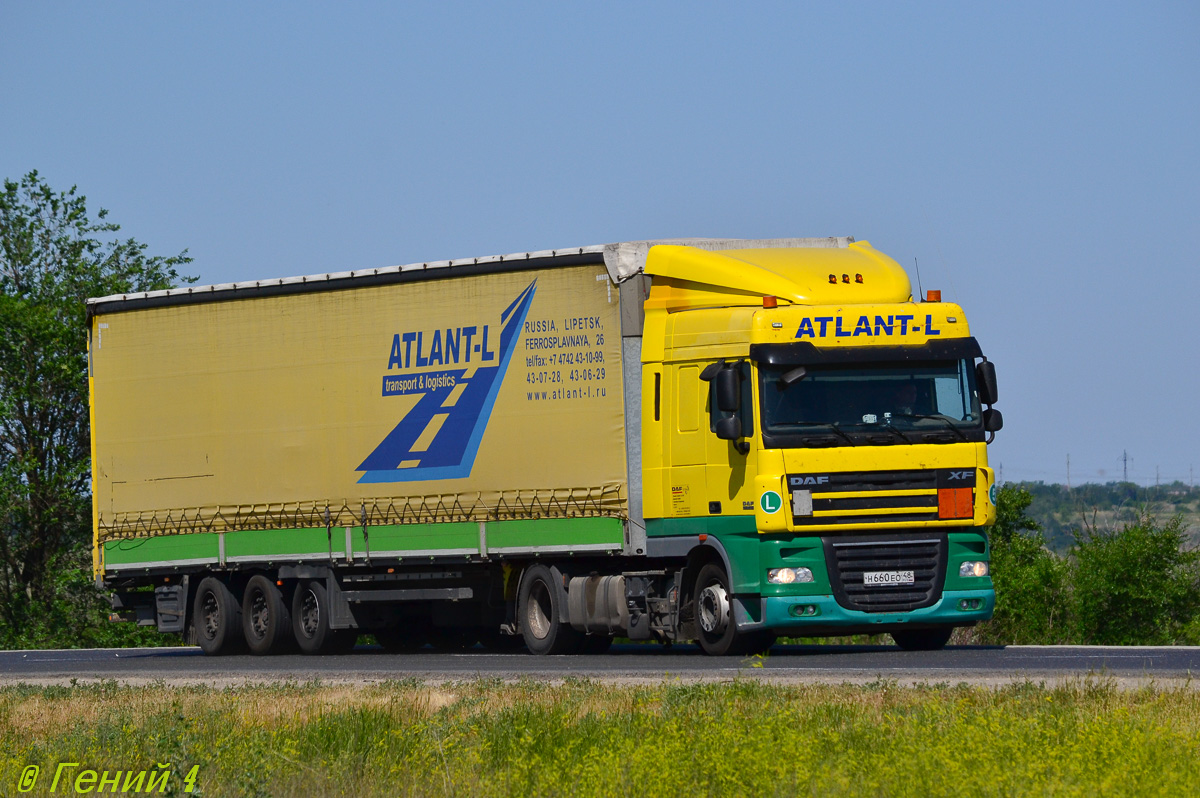 Липецкая область, № Н 660 ЕО 48 — DAF XF105 FT