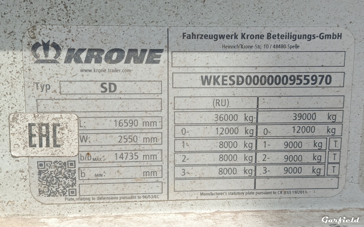 Красноярский край, № АТ 1506 38 — Krone (общая модель)