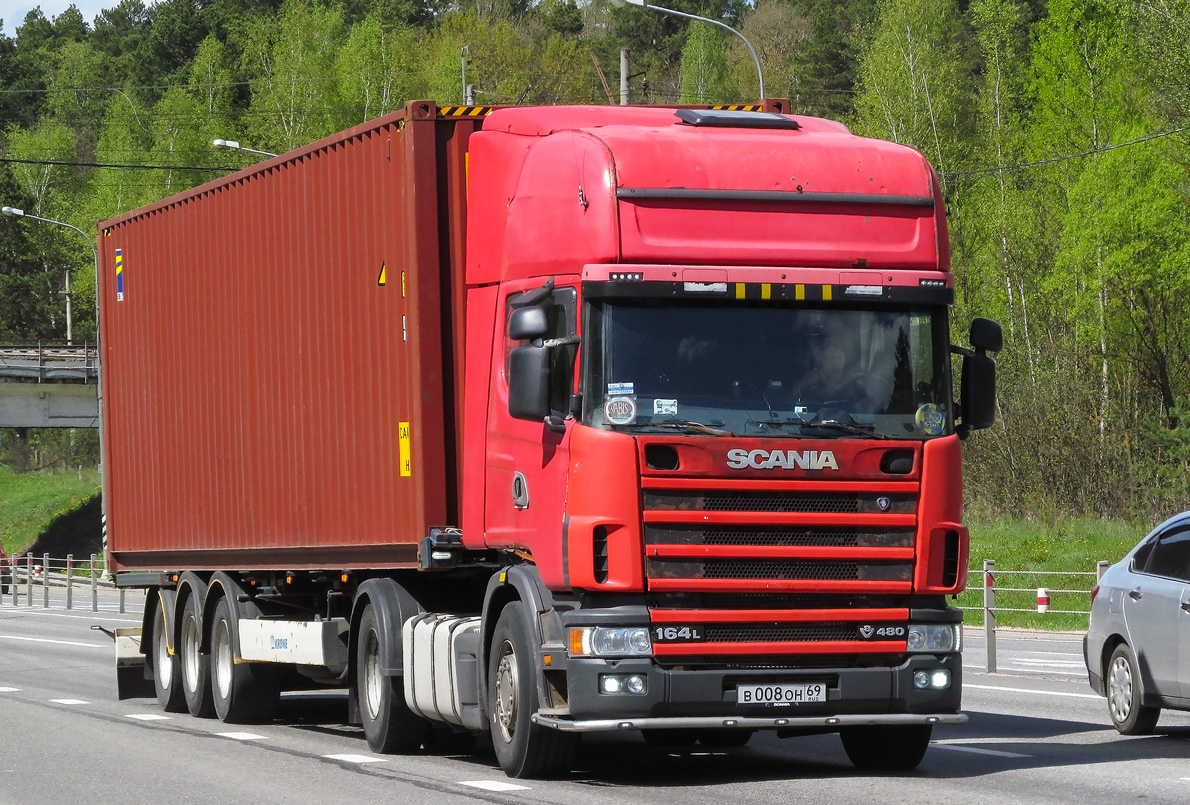 Тверская область, № В 008 ОН 69 — Scania ('1996) R164L Тверская область, № В 008 ОН 69 — Scania ('1996) R164L