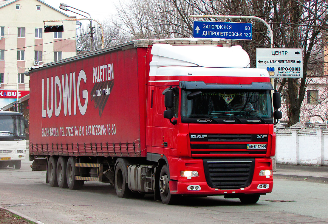 Днепропетровская область, № АЕ 8417 НМ — DAF XF105 FT