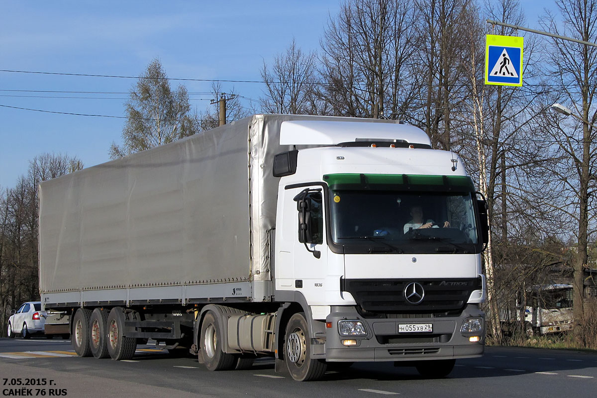 Архангельская область, № Н 055 ХВ 29 — Mercedes-Benz Actros ('2003) 1836