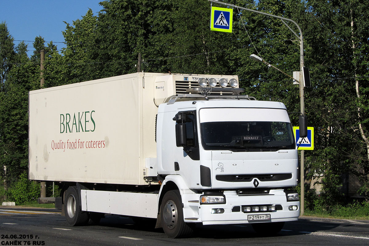 Воронежская область, № Р 219 РТ 36 — Renault Premium ('1996)