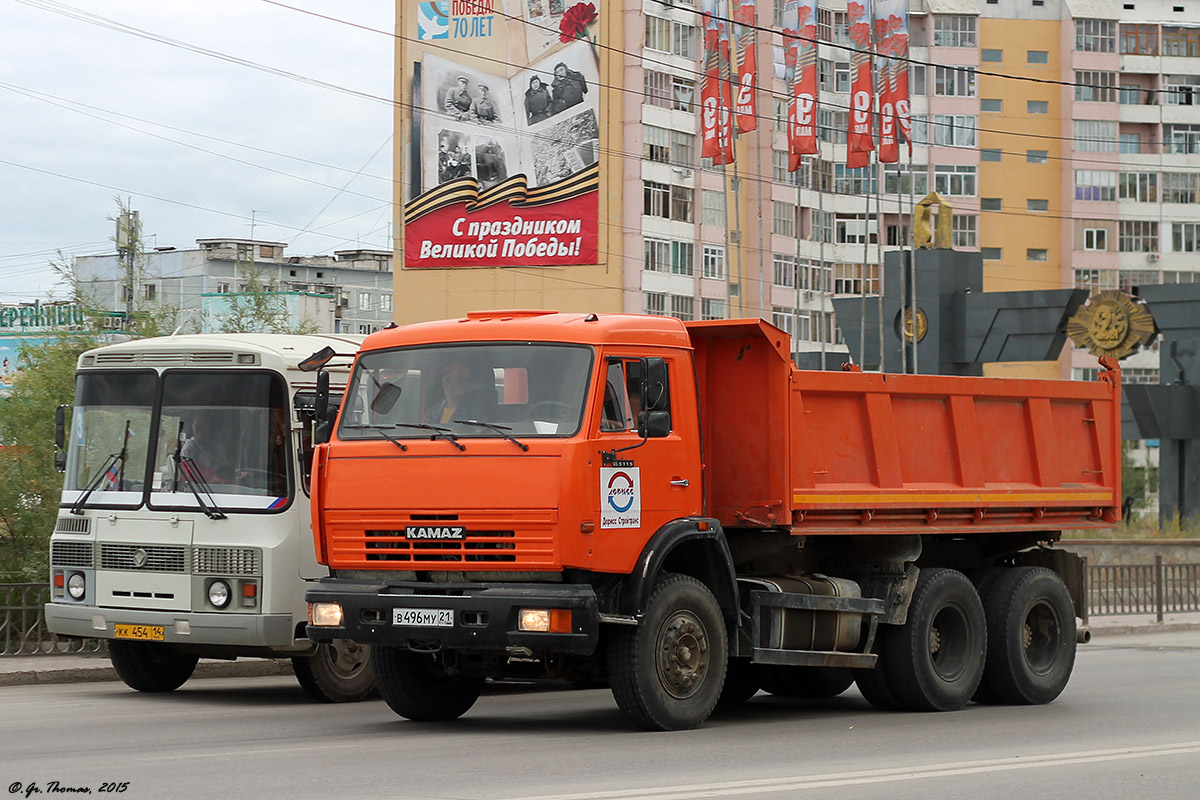 Чувашия, № В 496 МУ 21 — КамАЗ-65115 (общая модель)