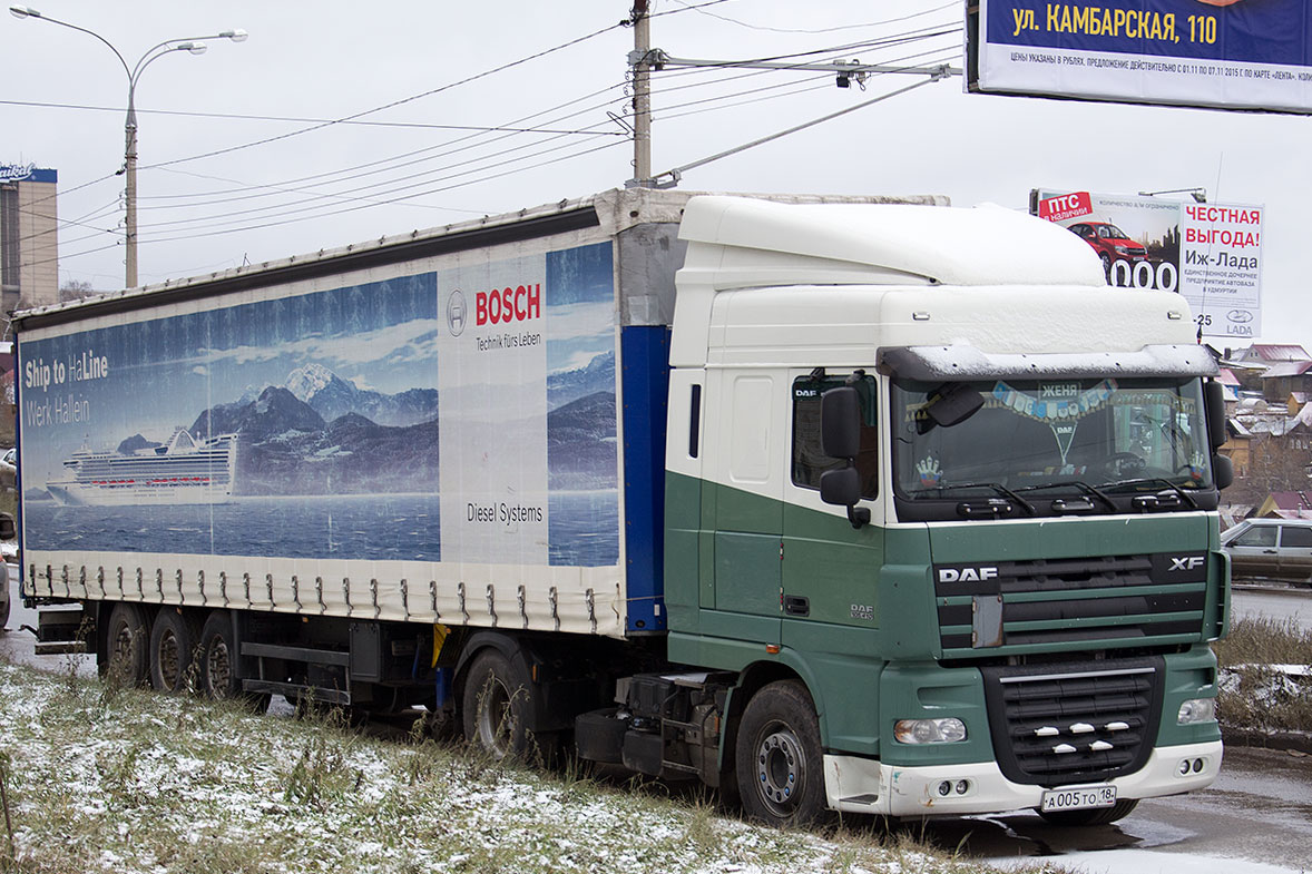 Удмуртия, № А 005 ТО 18 — DAF XF105 FT