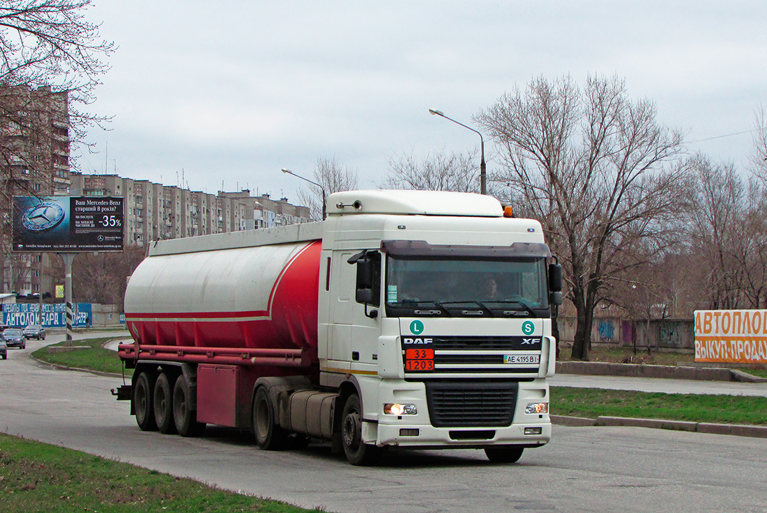 Днепропетровская область, № АЕ 4195 ВІ — DAF XF95 FT