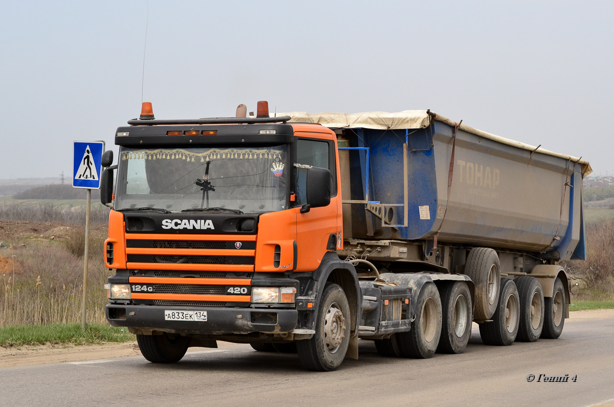 Волгоградская область, № А 833 ЕК 134 — Scania ('1996) P124G