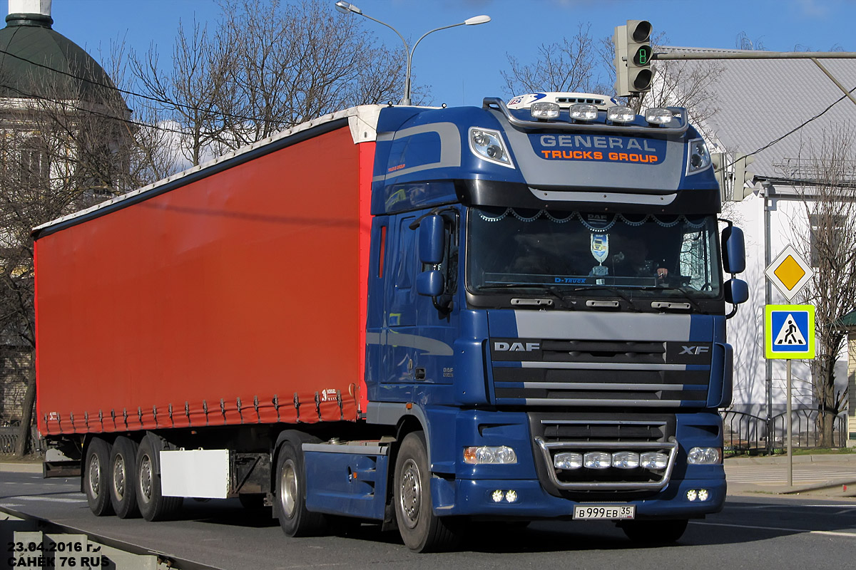 Вологодская область, № В 999 ЕВ 35 — DAF XF105 FT