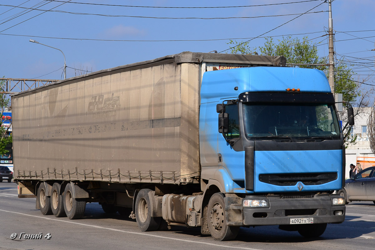 Волгоградская область, № А 092 ТХ 134 — Renault Premium ('1996)