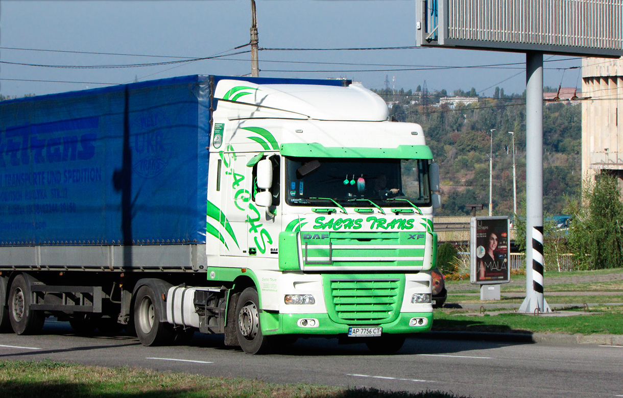 Запорожская область, № АР 7756 СТ — DAF XF105 FT