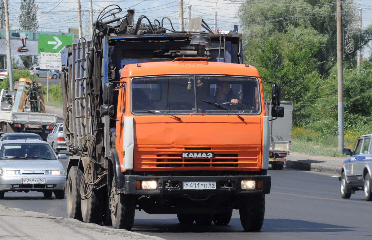 Омская область, № Р 411 РН 55 — КамАЗ-53215 (общая модель)