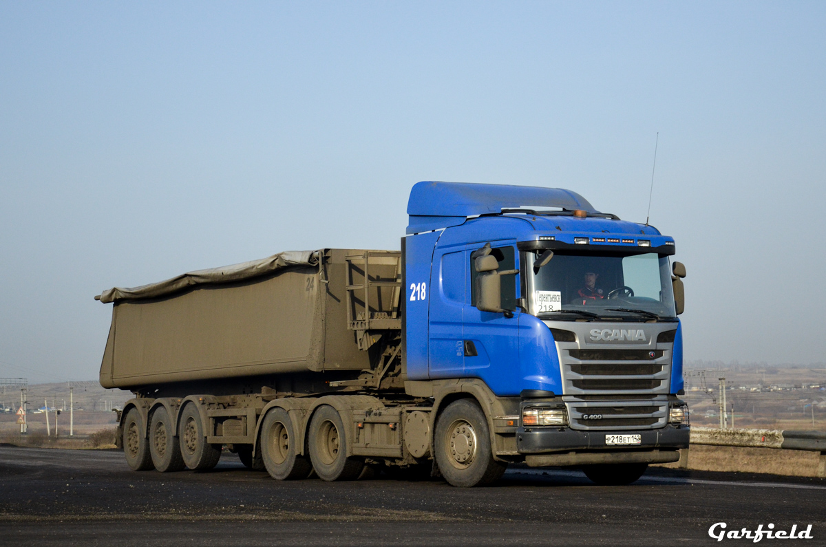 Кемеровская область, № 218 — Scania ('2013) G400; Кемеровская область, № АН 3447 42 — Schmitz Cargobull S.KI (общая модель)