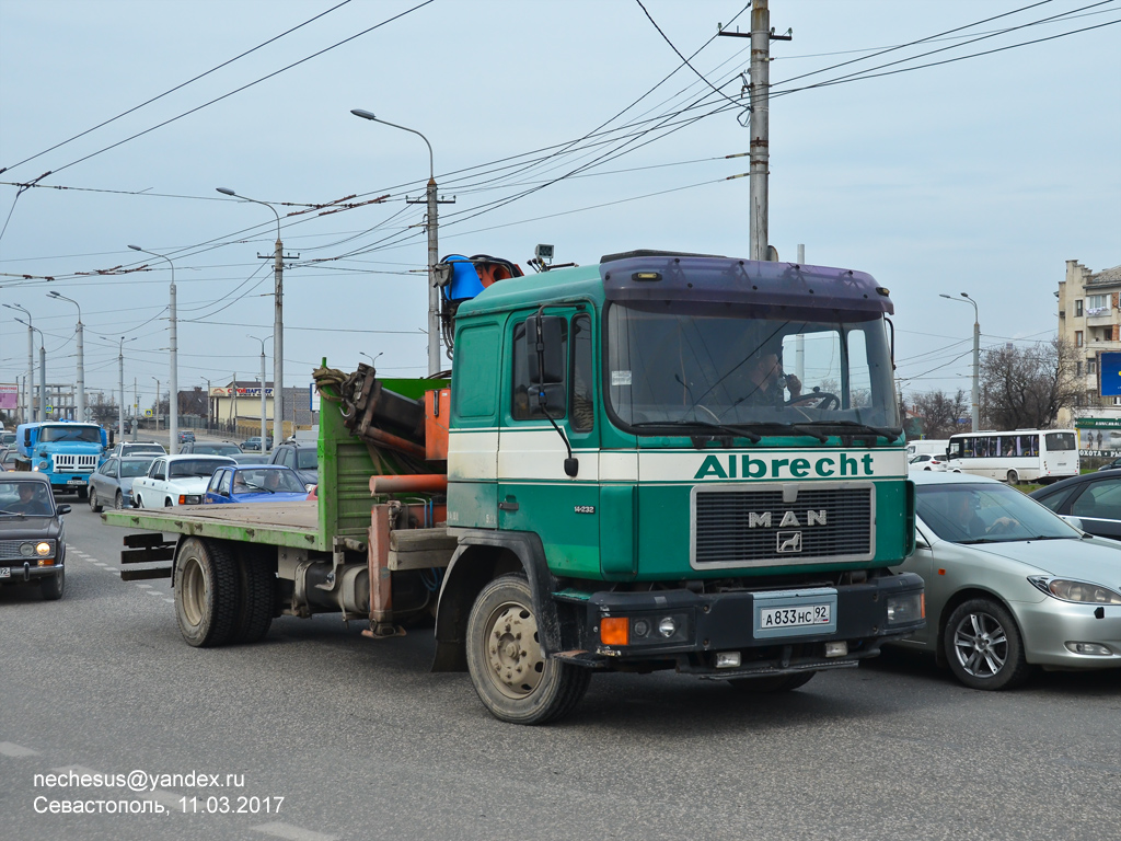 Севастополь, № А 833 НС 92 — MAN M90 14.232