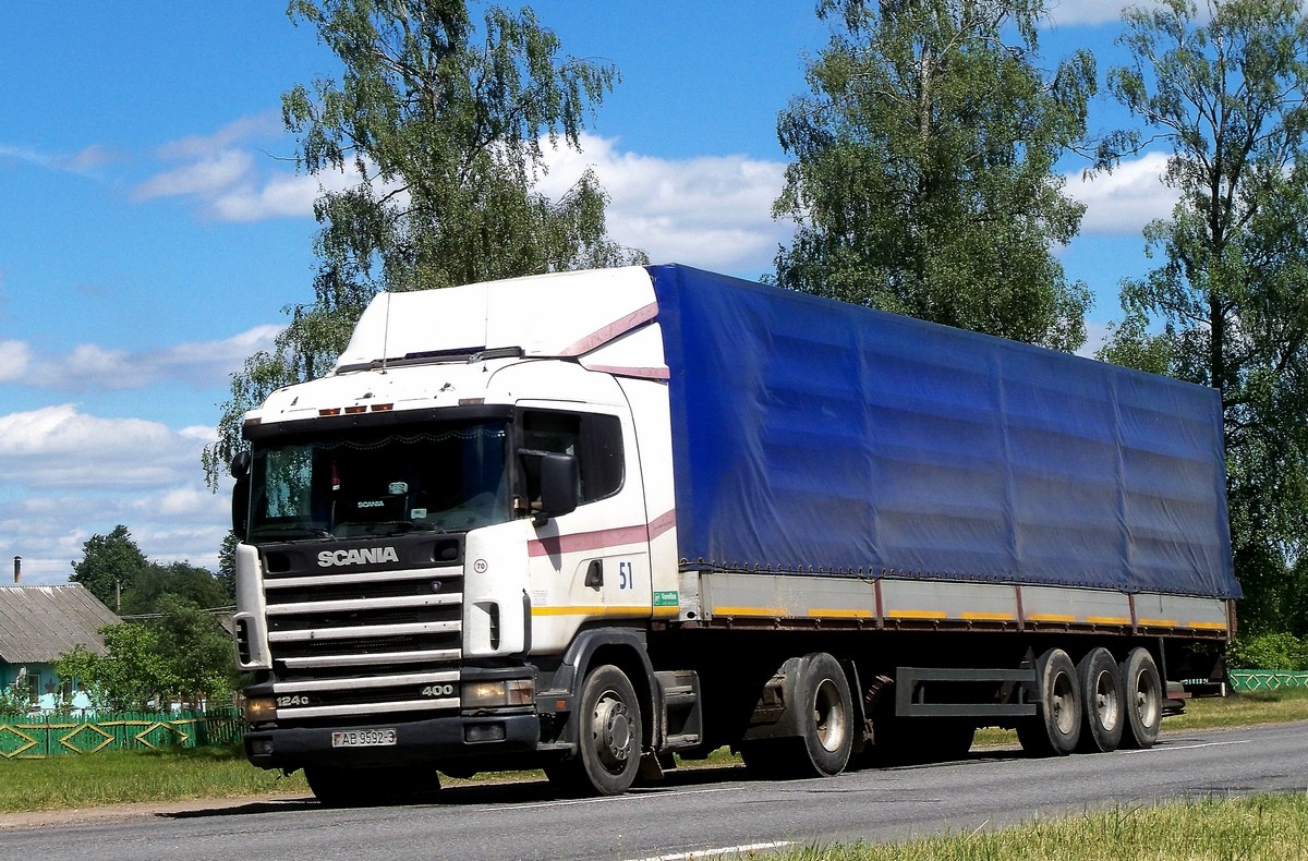 Гомельская область, № АВ 9592-3 — Scania ('1996) R124G